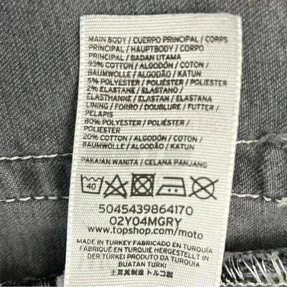 Topshop Jamie Skinny Jeans High Rise Ankle Cropped  Grey Size 26 - Picture 9 of 13